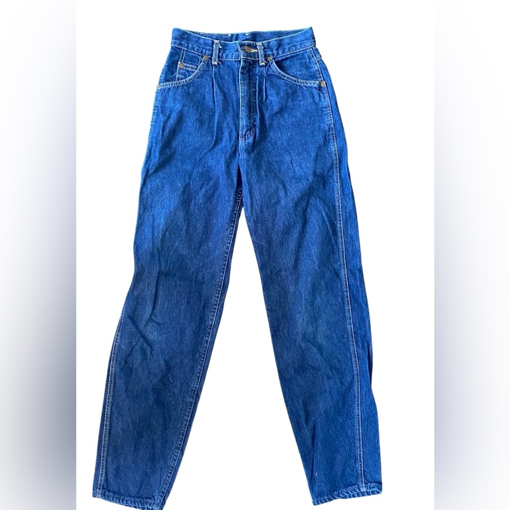 RARE 60/79 LEE RIDER MOM JEANS PLEATED HIGH WAIST BALLOON TAPER LEG 2